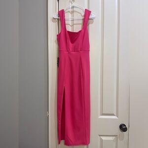 Show Me Your MuMu Eden Midi Dress Flamingo Pink XS